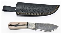 Damascus Steel Knife with Custom Resin Handle