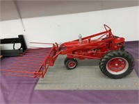 Farmall M with hay stacker loader, 1/8 scale,