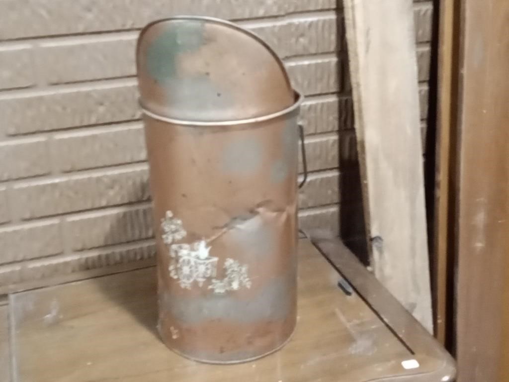 vtg tin ash bucket