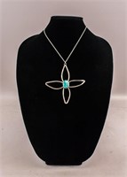 Antique Silver-plated Turquoise Necklace