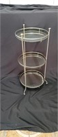 Brass Rope Twist 3 Tiered Mirrored Plant Stand