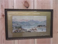Early Watercolour Landscape Titled "Amoung the Cum