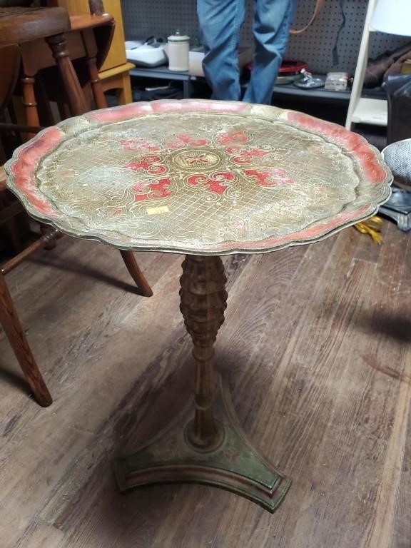 Plastic Round Vtg. Table