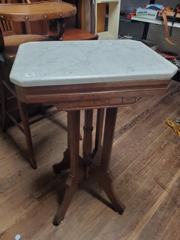 Marble Top Victorian Lamp Table