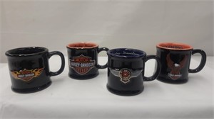 Set of 4- Minature Harley Davidson Mugs