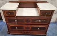 11 - ANTIQUE SIDEBOARD / DRESSER W/ SLAB TOPS