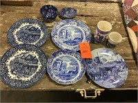 Blue china items