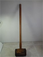 Large Antique Wood Mallet Circus Hammer #1