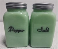 Green Jadeite salt and pepper shakers