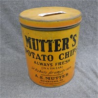 Mutter's Potato Chips Can - Boyertown Pa