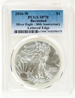 Coin 2016-W Silver Eagle- Burnished PCGS SP70