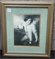 Boy and Rabbit Framed in Silver 
Height 17”