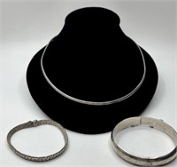 Sterling Bracelets and Necklace
