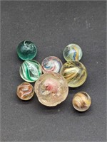 Lot Of 8 Ribbon Core Marbles AS IS