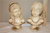 1962 Universal Statue Boy & Girl Busts