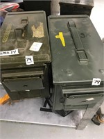 2 ammo cans with some powder and various ammo