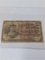 1869 Vtg. US Fractional Currency Note