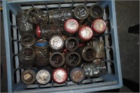 CRATE FULL OF WASHERS, NUTS, BOLTS
