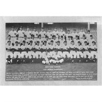 1951 Ny Yankees Team Photo Postcard Mantle Rc