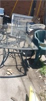 Outdoor patio table and plastic chairs 5 white 6