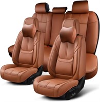 KIDYACWST Car Seat Covers Full Set Faux Leather,Fu