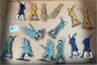 (14) 2.5" Metal Military Toy Figures, Vintage