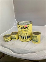 Set of Billups Mathews VA Oyster Cans