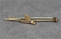 Victorian 10K Gold Insect Bar Pin