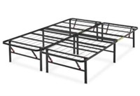 Foldable 14" Black Metal Platform Bed Frame, Full