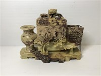 CHINESE CARVED SOAPSTONE INSCENCE INKWELL