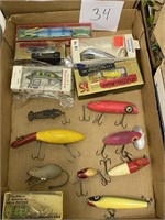 Mixed lot of wooden lures and others