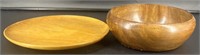 Myrtlewood Plate With Wooden Bowl