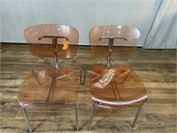 Pair Segis Slide Italian Acrylic Dining Chairs