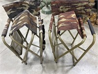 Camo Folding Chairs with Fold Up Tables