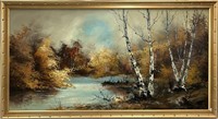J.C. Koreny oil on canvas, Huile sur toile 24x48"