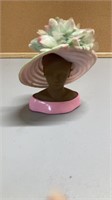 HARRIET ROSEBUD FANCY HAT WITH BUST STAND
