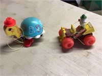 VINTAGE FISHER PRICE TURTLE AND JALOPY