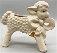 Vintage McCoy Pottery Lamb w/ Big Bow Planter