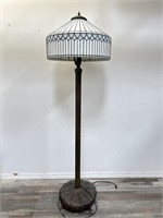 Vintage Tiffany style stained glass floor lamp