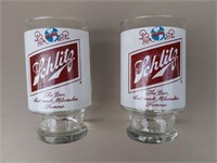F1) Pair of Vintage Schlitz Quart Beer Glasses
