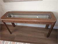 Sofa Table Light Oak w/ Etched Glass Inlay