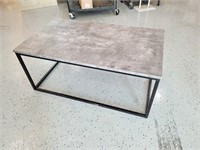 Metal Framed Outdoor Table w/ Faux Stone Vinyl Top