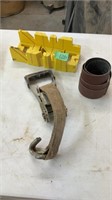 Ratchet handle, sandpaper, and miter box