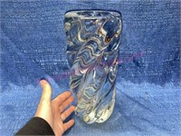 Heavy Art Glass vase (thick) - 11in tall