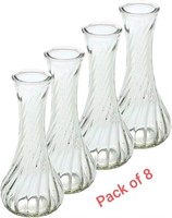 KESYOO 8pcs Clear Glass Flower Vase Slim Neck Vase