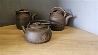 ASSORTED BROWN CLAY STYLE TEA POTS APPROX. 20 PCS