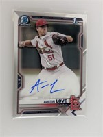 2021 1st Bowman Chrome Austin Love Auto RC CDA-SM