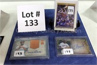 3 autographed baseball cards: