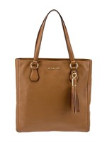 Michael Kors Brown Leather Jacquard Lining Tote