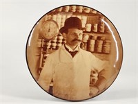 ANTIQUE CELLULOID BUTTON PHOTO OF GROCER